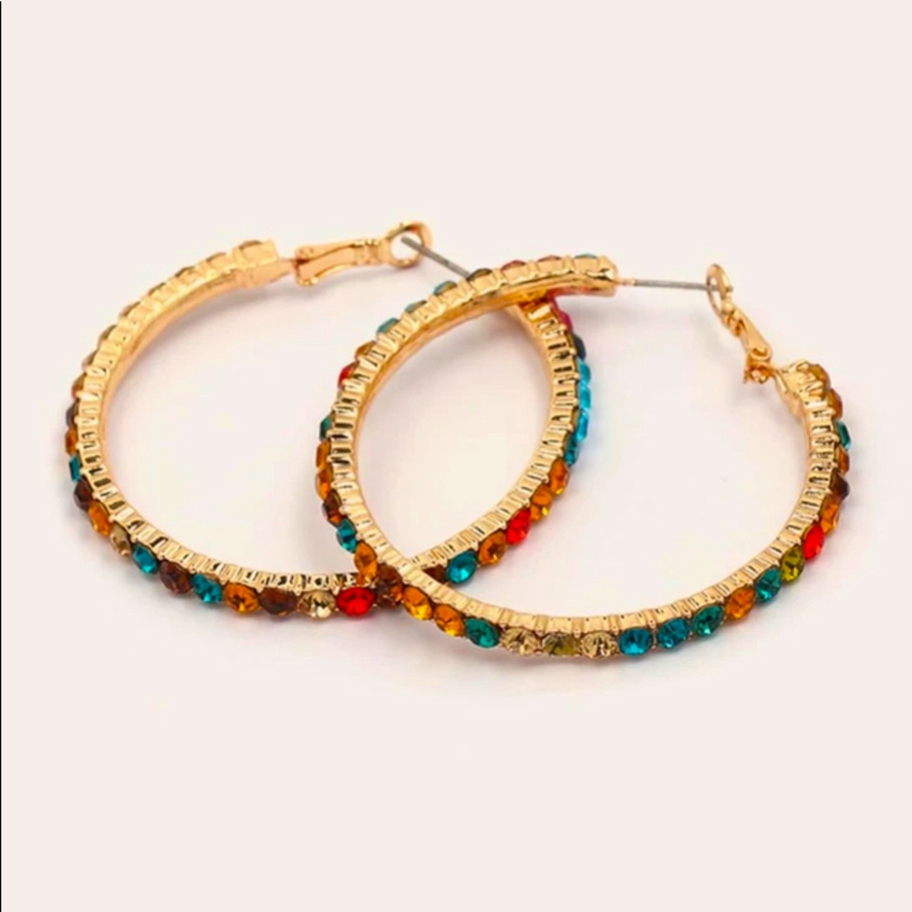 Colorful rhinestone earrings